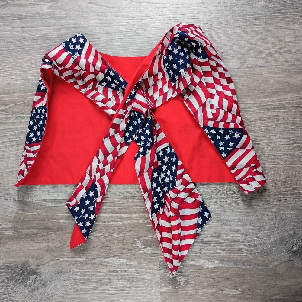 American Flag Neck Scarf Red White Blue Stars Shoulder Cover Patriotic